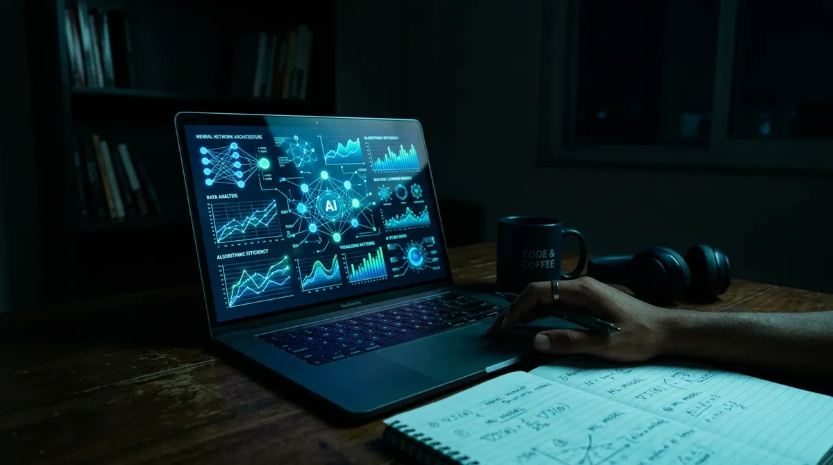 Ekran laptopa symbolizujący pracę z notatkami i AI