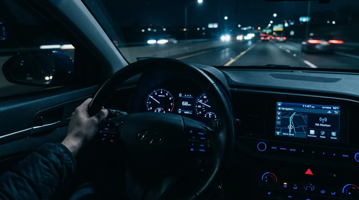 Kierowca za kierownicą — zdjęcie ilustracyjne do wpisu