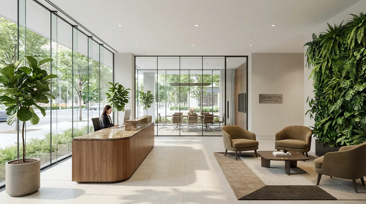 Wnętrze centrum biurowego przy 1919 N Lynn St w Arlington
